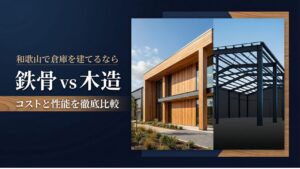 和歌山で倉庫を建てる際の鉄骨造と木造のコスト・性能比較バナー