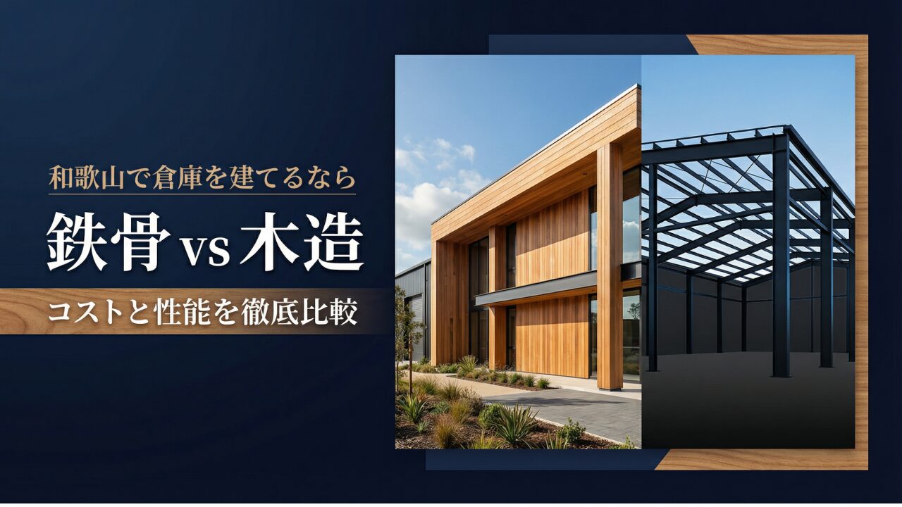 【和歌山で倉庫建築】鉄骨造 vs 木造、コストと性能を徹底比較!